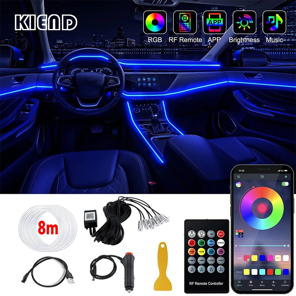 RGB LED Car Ambient Light Strips