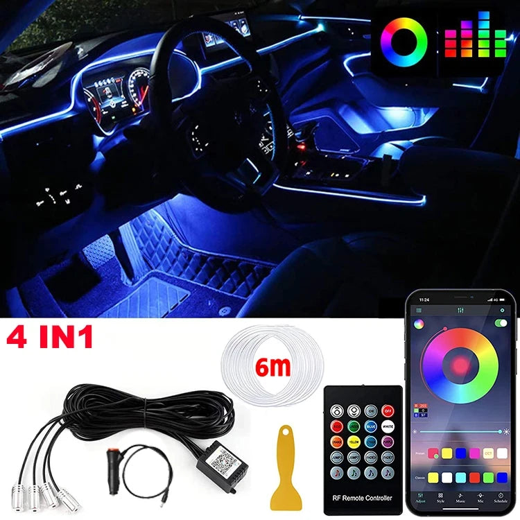 RGB LED Car Ambient Light Strips