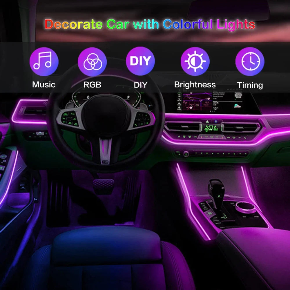 RGB LED Car Ambient Light Strips